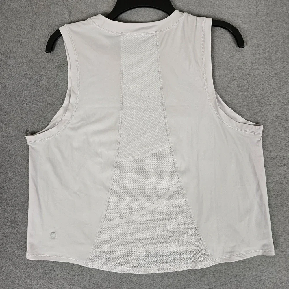 Lululemon Sheer Will Tank Womens 6 Gray Stretch Gym Running Pulse Tank Top